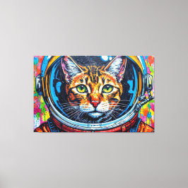 BENGAL KATT I RYMDEN-9 CANVASTRYCK