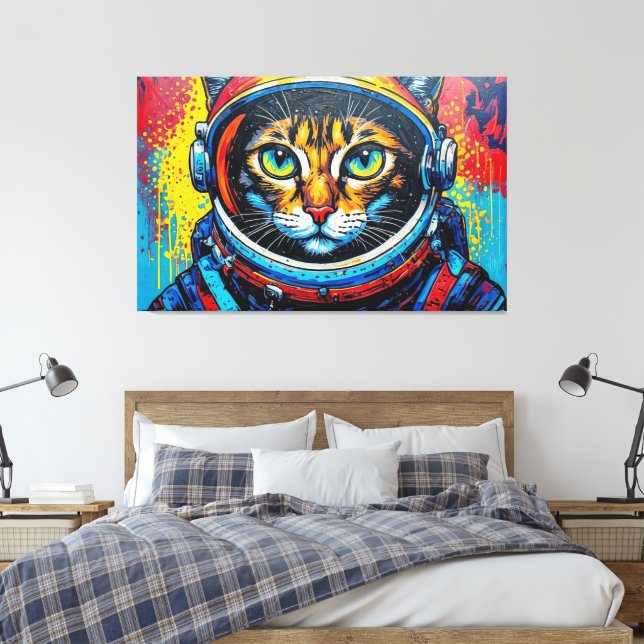 BENGAL KATT I RYMDEN CANVASTRYCK (Insitu (sovrum))