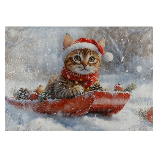 Bengal katt i släde Låt det snöa jul (Framsidan)
