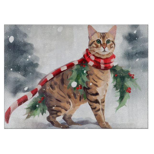 Bengal katt i snö jul  (Framsidan)