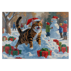 Bengal katt jul firande snöscen