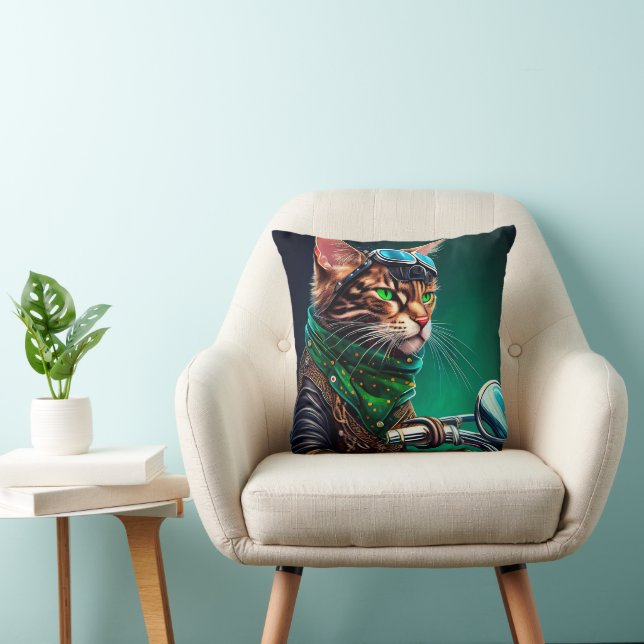 Bengal katt kör cykel St. Patrick's Day Kudde (Stol)