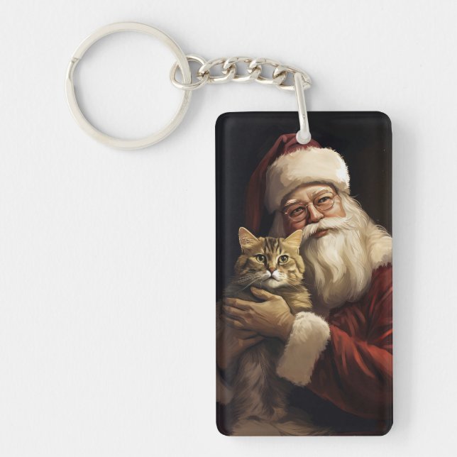 Bengal katt med Santa Claus festlig jul (Framsidan)