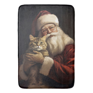 Bengal katt med Santa Claus festliga jul Badrumsmatta