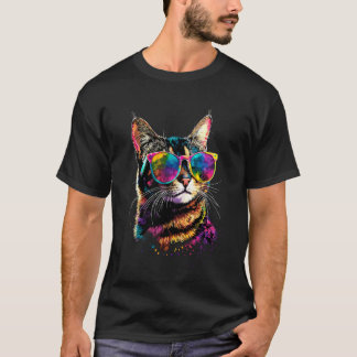 Bengal katt med solglasögon Leopardette Söt Vild B T Shirt