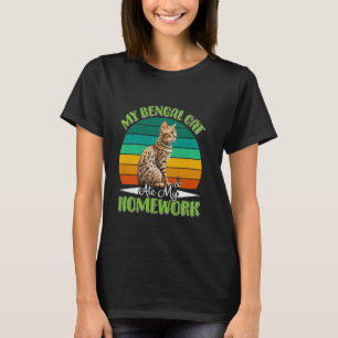 Bengal Katt MIN BENGAL KATT ÅT MIN LÄXA Rolig Vin T Shirt