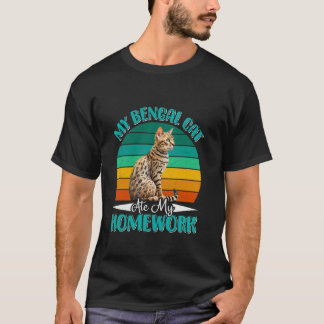 Bengal Katt MIN BENGAL KATT ÅT MITT LÄXA Rollig Vi T Shirt