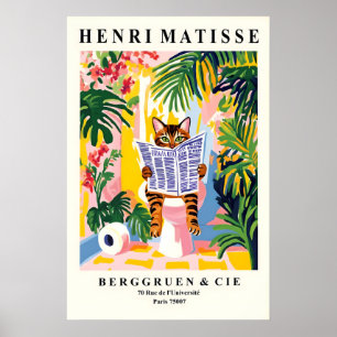 Bengal katt på toalett konst badrumstryck i Henri Poster
