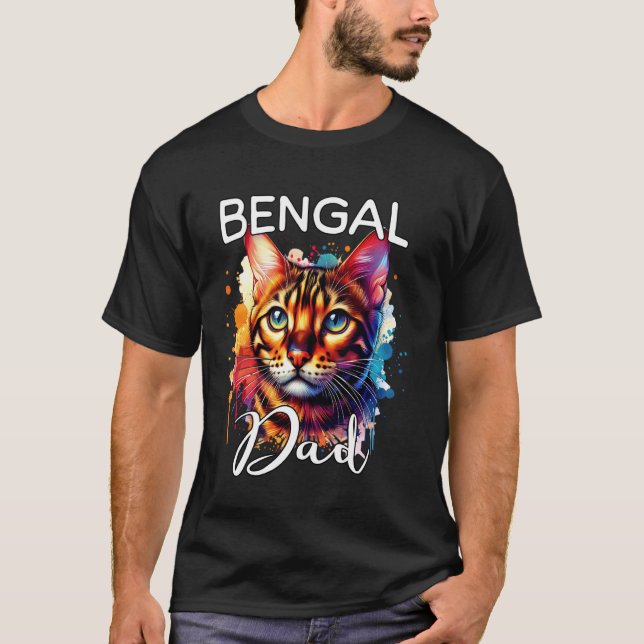Bengal Katt Pappa Bengal Katt T Shirt (Framsida)