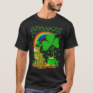 Bengal katt Shamrock Rainbow Bengal katt St Patric T Shirt