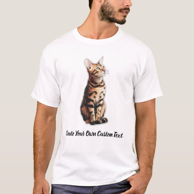Bengal Katt Skapa Din Egen Anpassad Text  T Shirt (Framsida)