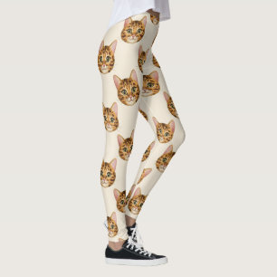 Bengal Katt Söt Exotisk Husdjur Mönster Leggings