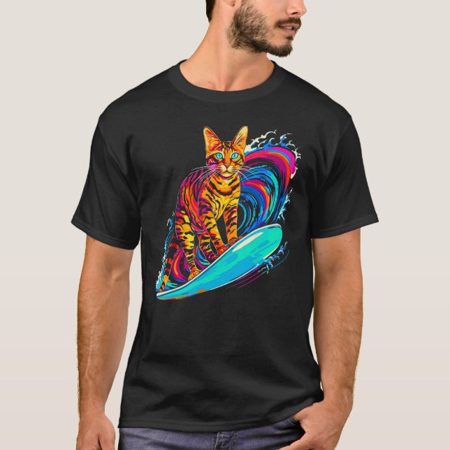 Bengal Katt Surfare T Shirt (Framsida)