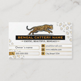 Bengal Katteri Affärskort Visitkort