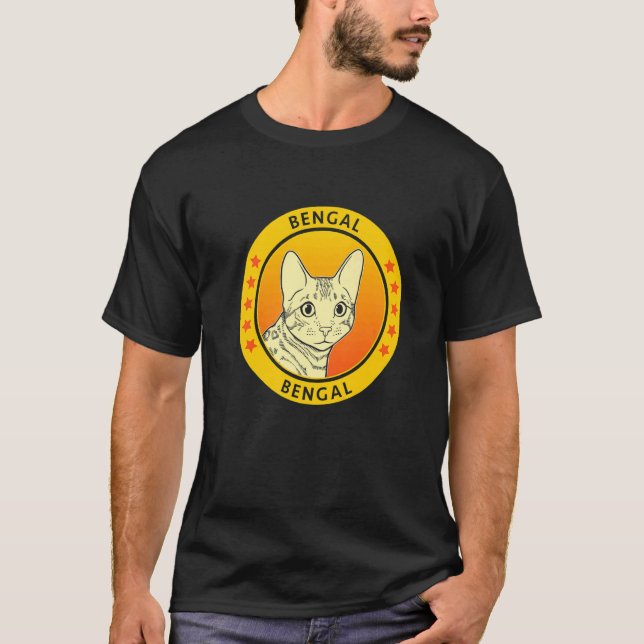 Bengal kattporträtt t shirt (Framsida)
