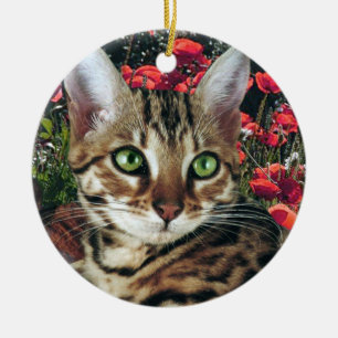 Bengal kattprydnadar julgransprydnad keramik