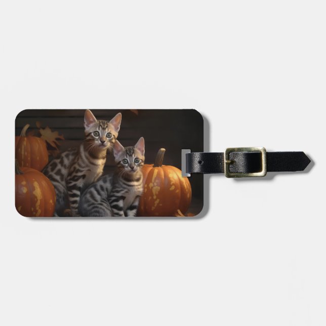 Bengal kattunge Höstglädje Pumpa  Bagagebricka (Horisontell Framsida)