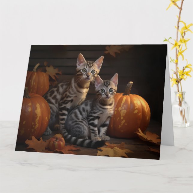 Bengal kattunge Höstglädje Pumpa  Kort (Gul blomma)