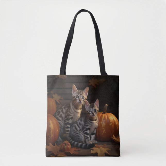 Bengal kattunge Höstglädje Pumpa  Tygkasse (Framsida)