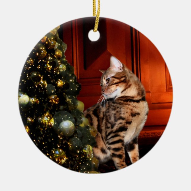 Bengal Kattunge jul Julgransprydnad Keramik (Framsidan)