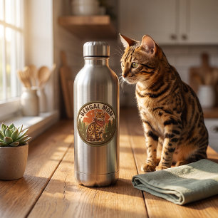 Bengal-klistermärke för kattmamma som present till runt klistermärke