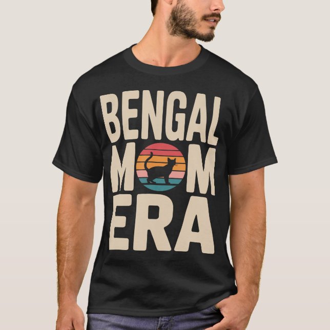 Bengal Mamma Återblick Retro Bengal Katt T Shirt (Framsida)