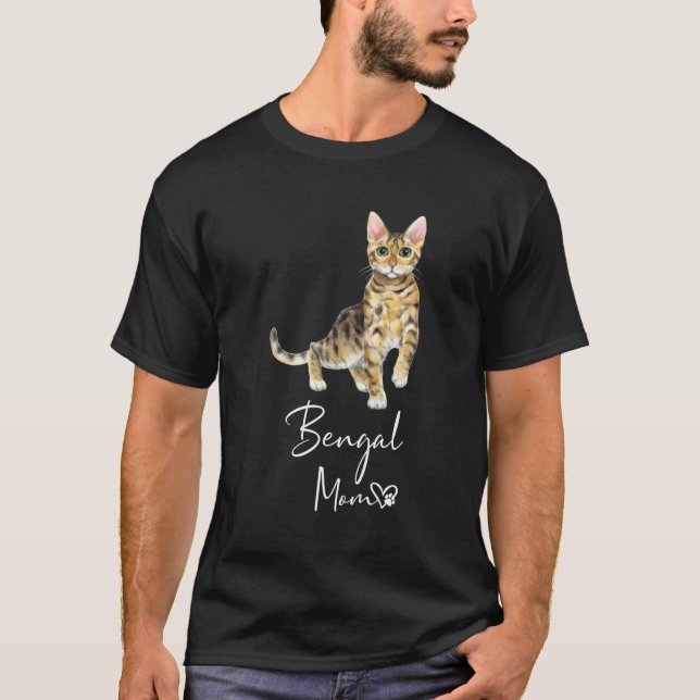 Bengal Mamma Cat Mor Kitten T Shirt (Framsida)