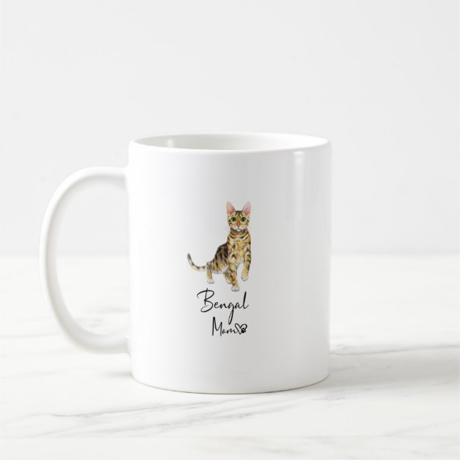 Bengal Mamma Cute Cat Mor Kitten Girl Gift Kaffemugg (Vänster)