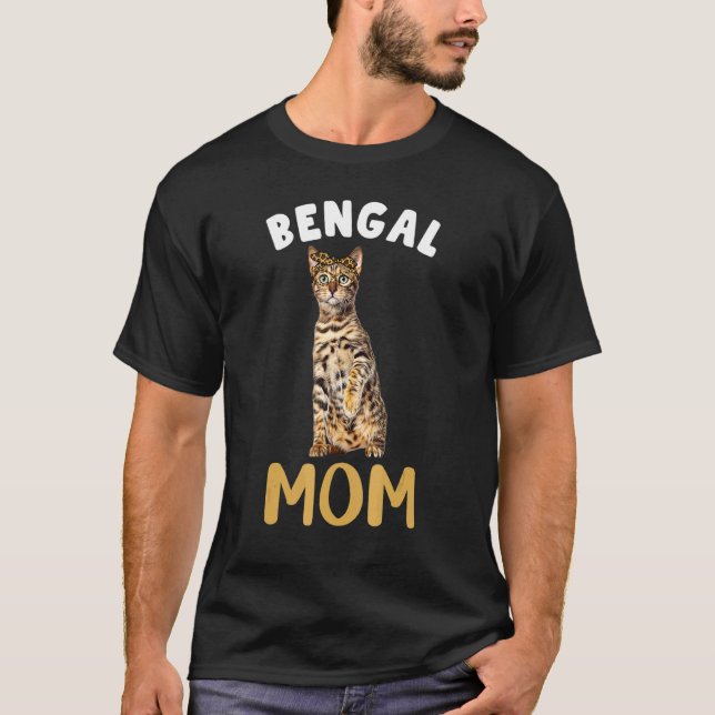 Bengal Mamma Mammapuss Ägare Leopardtryck Kitty Ka T Shirt (Framsida)