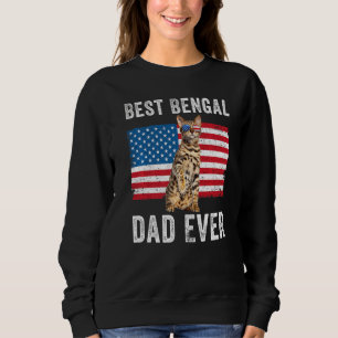 Bengal Pappa American Flagga Bengal Cat Owner Katt T Shirt