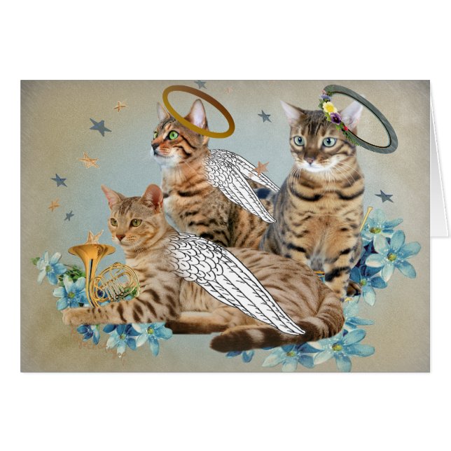 Bengal perfekta änglarkort hälsningskort (Framsidan Horizontal)