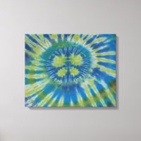 Bengal Rand Black Orange Tie Dye Wrapped Canvas