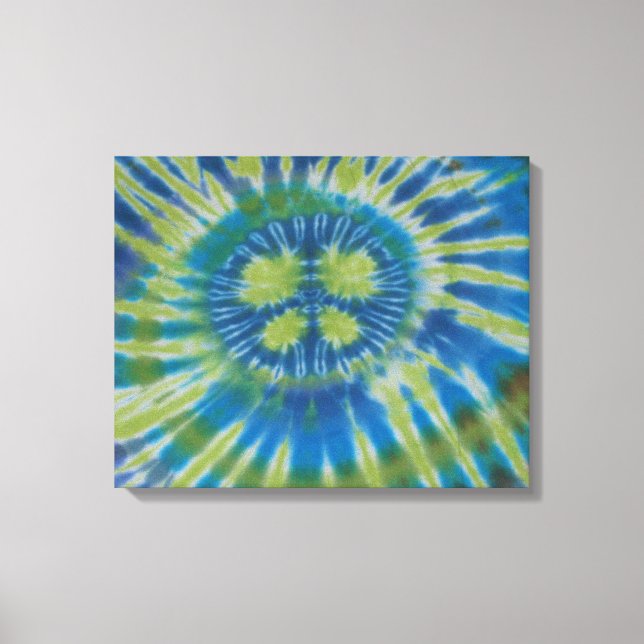 Bengal Rand Black Orange Tie Dye Wrapped Canvas (Framsida)