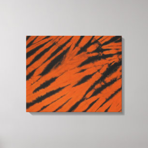 Bengal Rand Black Orange Tie Dye Wrapped Canvas