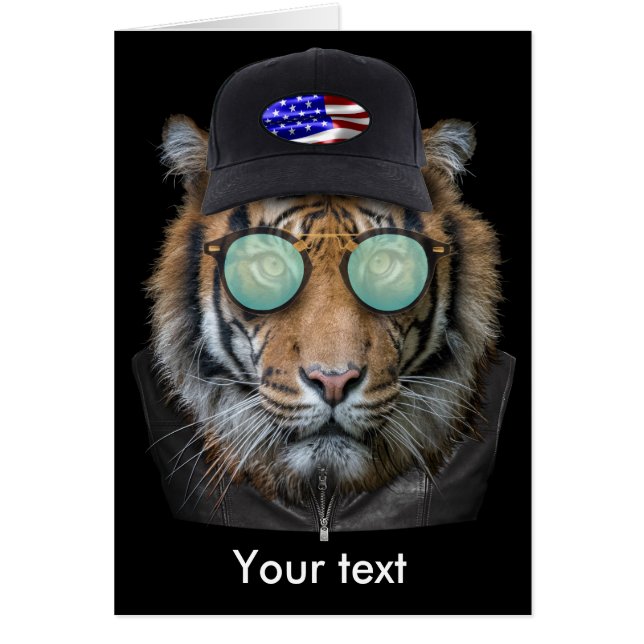 Bengal Tiger är ett underbart djurliv. Hälsningskort (Framsidan)