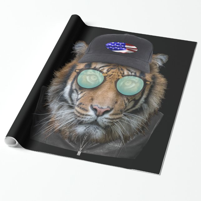 Bengal Tiger är ett underbart djurliv. Presentpapper (Utrullad)