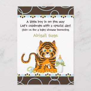 Bengal Tiger Baby Shower-inbjudan för pojkar Inbjudningar