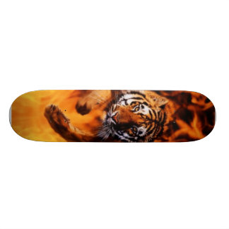 Bengal-Tiger-Banhoppning-Flammar Skateboard Bräda 20,5 Cm