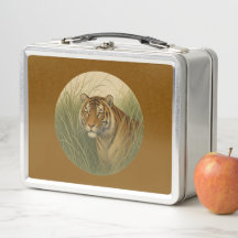 Bengal Tiger Brown Metall Lunchbox