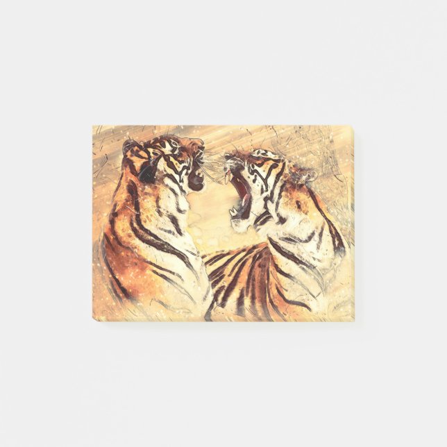 Bengal Tiger Cat Kattdjur Mammal Exotic Wildcat Post-it Block (Framsida)