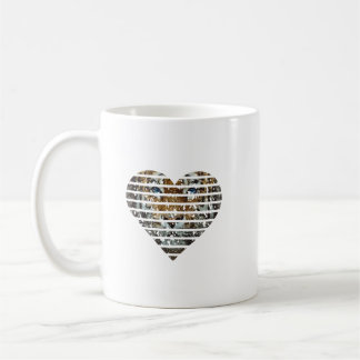 Bengal Tiger Endangered Distressed Heart Lover Cat Kaffemugg