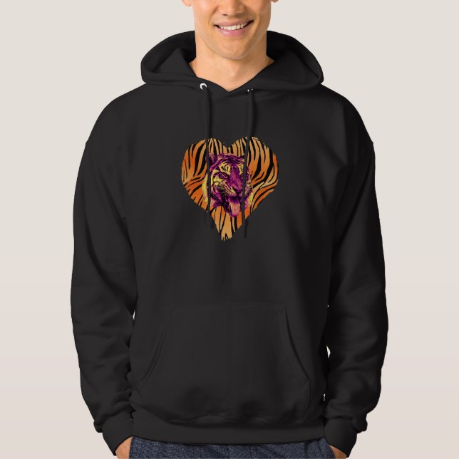 Bengal Tiger Face Animal Tongue Out Bengal Tiger Hoodie (Framsida)