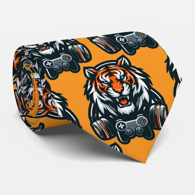 Bengal Tiger Gamer Neck Tie Slips (Rullad)