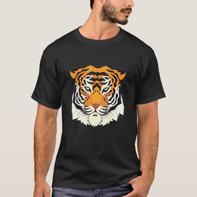 Bengal Tiger Head Fearless Big Cat Tiger Fac T Shirt (Framsida)