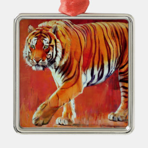 Bengal tiger julgransprydnad metall