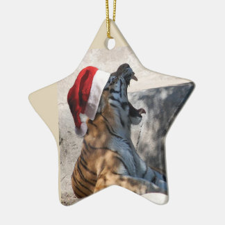 Bengal Tiger Jultomten Julgransprydnad Keramik