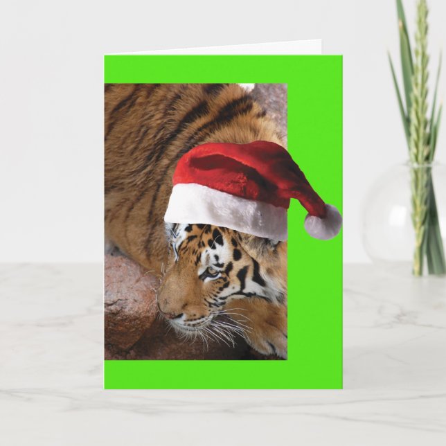 Bengal Tiger Jultomten Kort (Framsida)