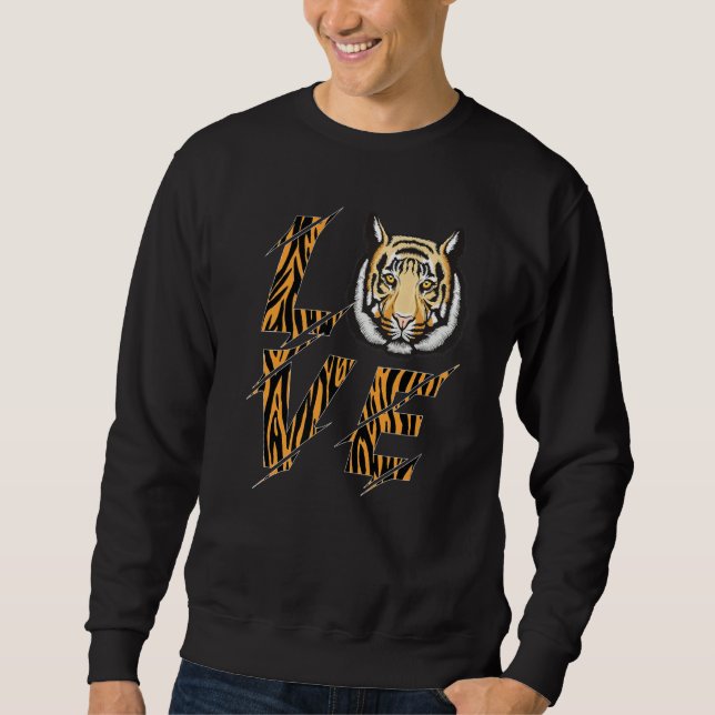 Bengal Tiger Kärlek Lång Ärmad Tröja (Framsida)