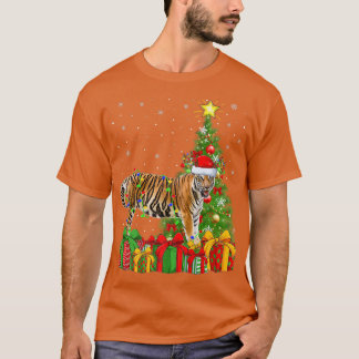 Bengal Tiger Lighting Julafton Träd Santa Bengal T Shirt
