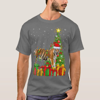 Bengal Tiger Lighting Julafton Träd Santa Bengal T Shirt